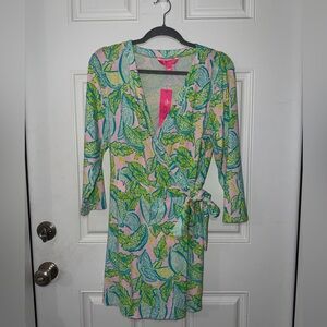 Lilly Pulitzer Tropical Print Dress in Blue and Green
